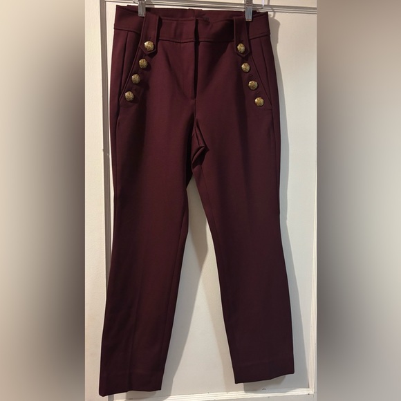 WHBM beautiful Jolie button pants. Size 4. Color burgundy - Picture 1 of 8